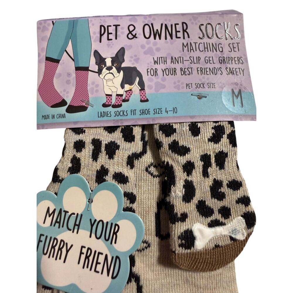Dog & Owner Matching Human & Dog Sock Set, Boston Terrier, Medium, NWT - Picture 2 of 5
